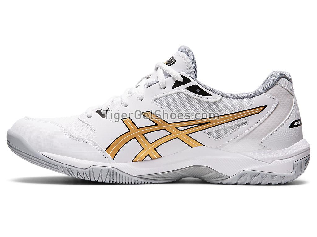 Asics GEL-ROCKET 10 White/Pure Gold 1071A054-103 Mens Volleyball Shoes