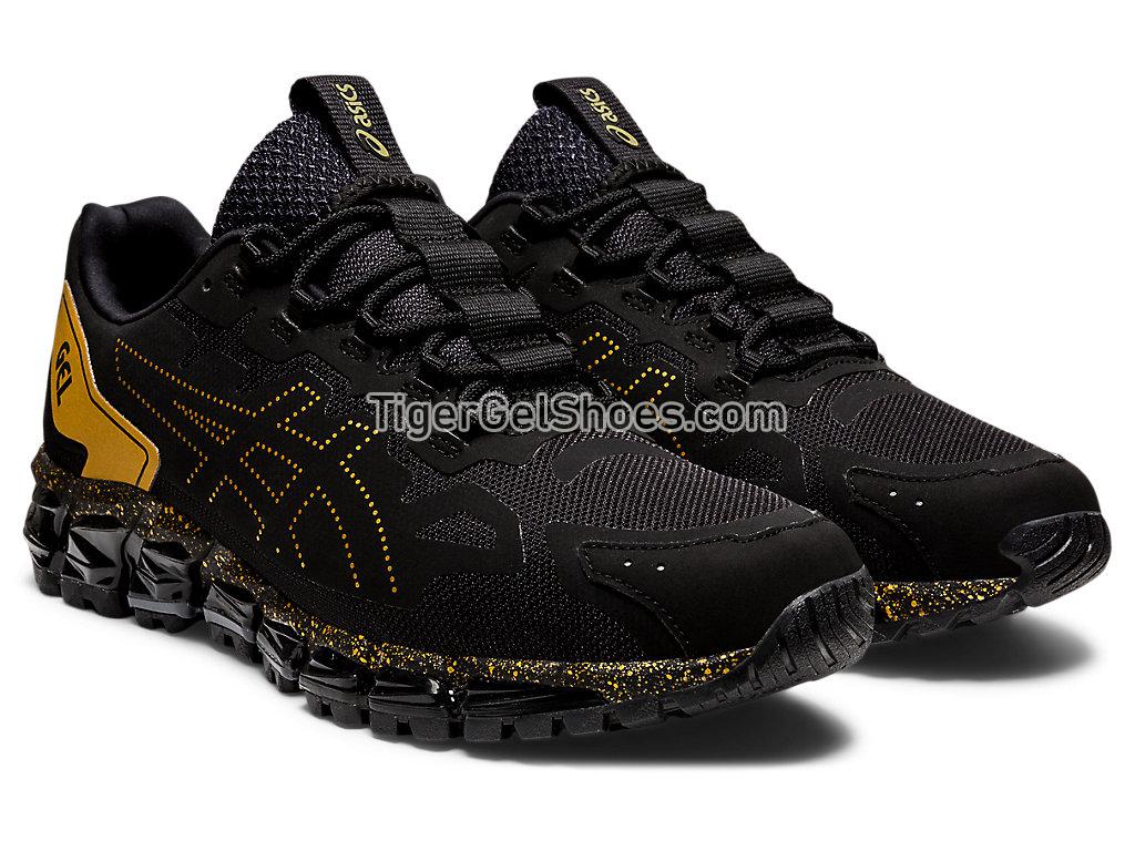 Asics GEL-QUANTUM 360 6 Black/Pure Gold 1201A277-001 GEL Mens Womens Shoes