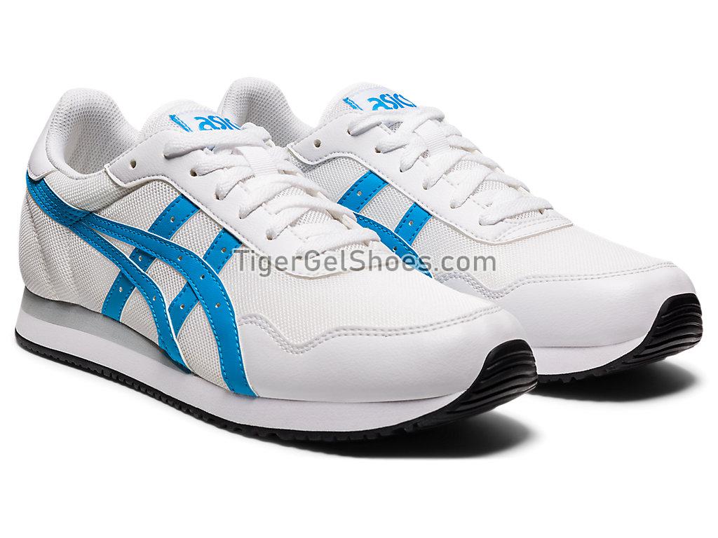Asics TIGER RUNNER White/Aizuri Blue 1201A093-108 GEL Mens Womens Shoes