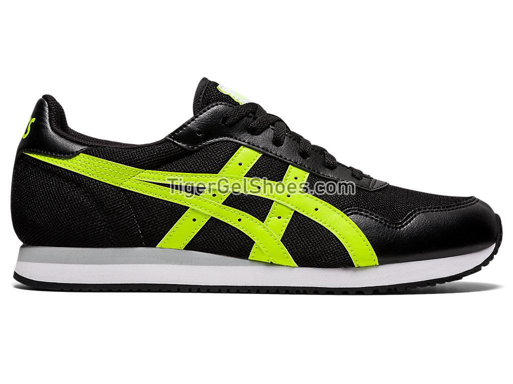 Asics TIGER RUNNER Black/Hazard Green 1201A093-001 GEL Mens Womens Shoes