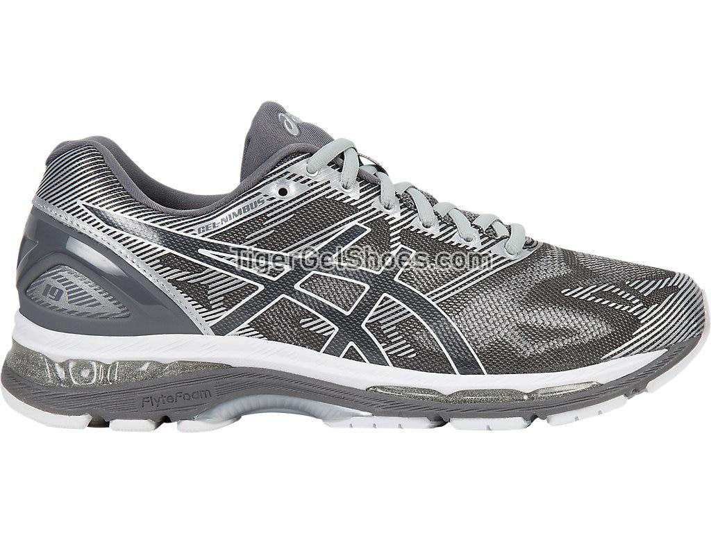 Asics GEL-Nimbus 19 (4E) Carbon/White/Silver T702N-9701 Mens Running Shoes
