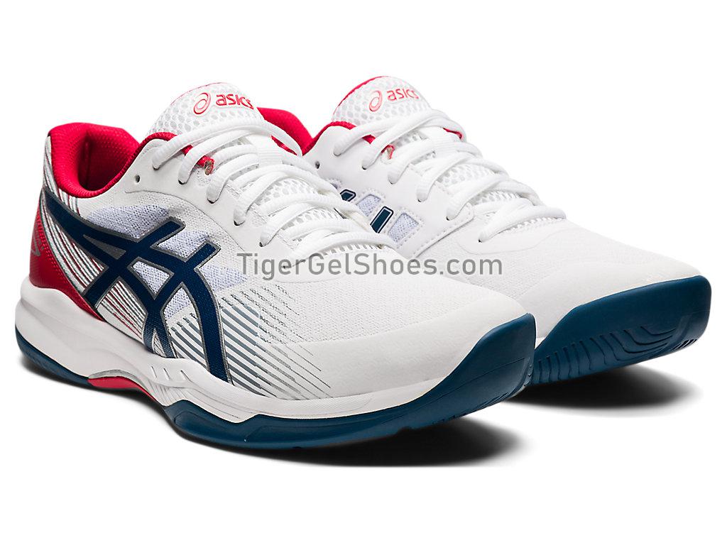 Asics GEL-GAME 8 White/Mako Blue 1041A192-102 Mens Tennis Shoes