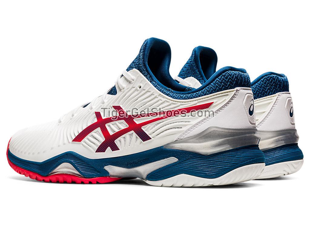 Asics COURT FF 2 White/Mako Blue 1041A083-102 Mens Tennis Shoes