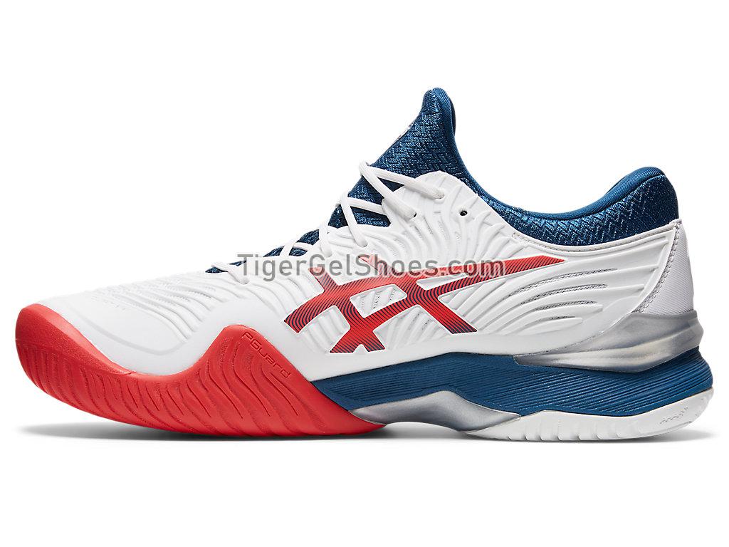 Asics COURT FF 2 White/Mako Blue 1041A083-102 Mens Tennis Shoes