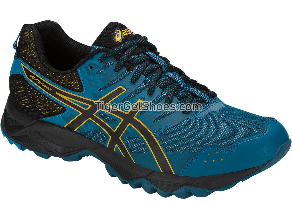 Asics GEL-Sonoma 3 Ink Blue/Black/Lemon Curry T724N-4590 Mens Trail Running Shoes