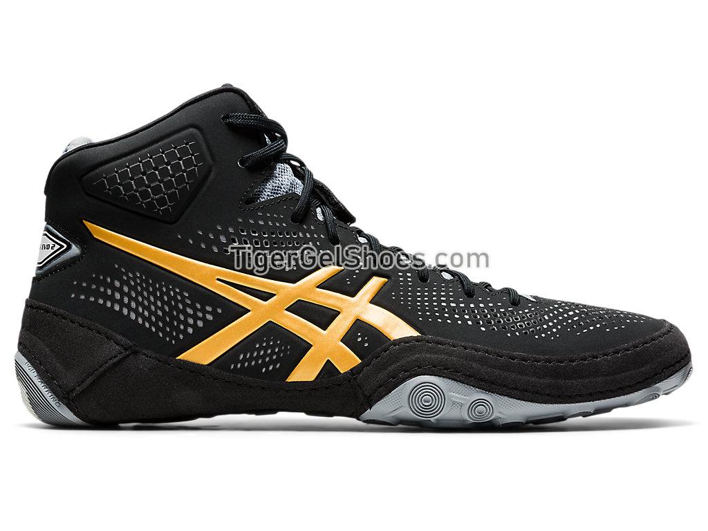 Asics DAN GABLE EVO 2 Black/Pure Gold 1081A018-004 Mens Wrestling Shoes
