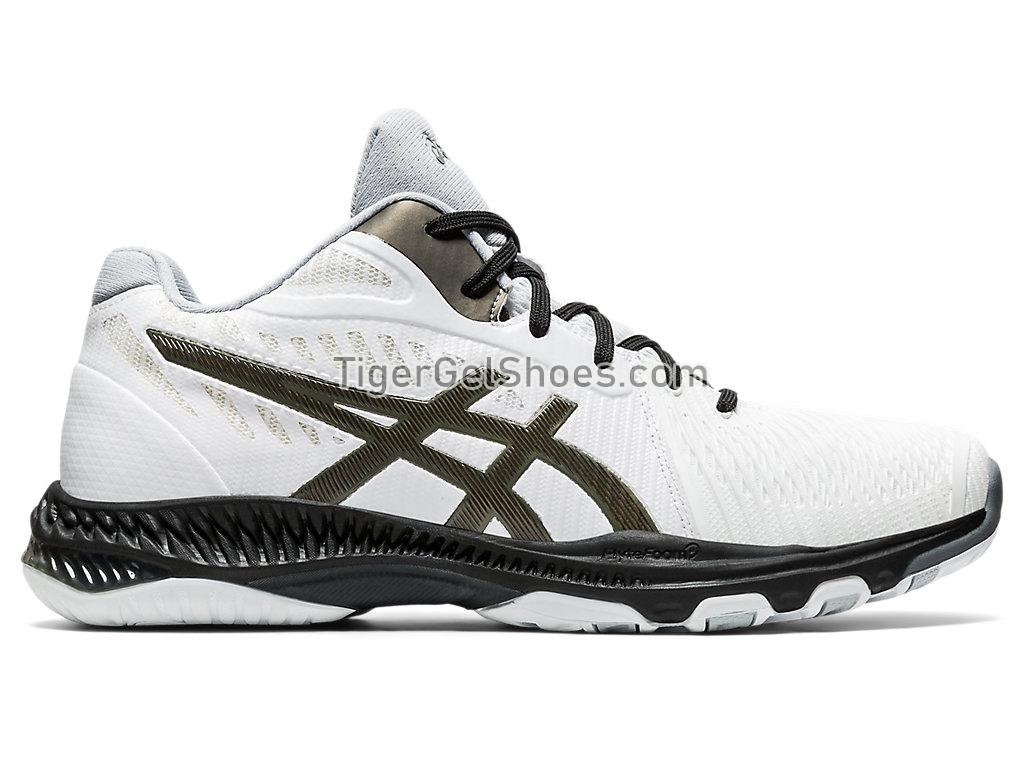 Asics NETBURNER BALLISTIC FF MT 2 White/Gunmetal 1051A042-100 Mens Volleyball Shoes