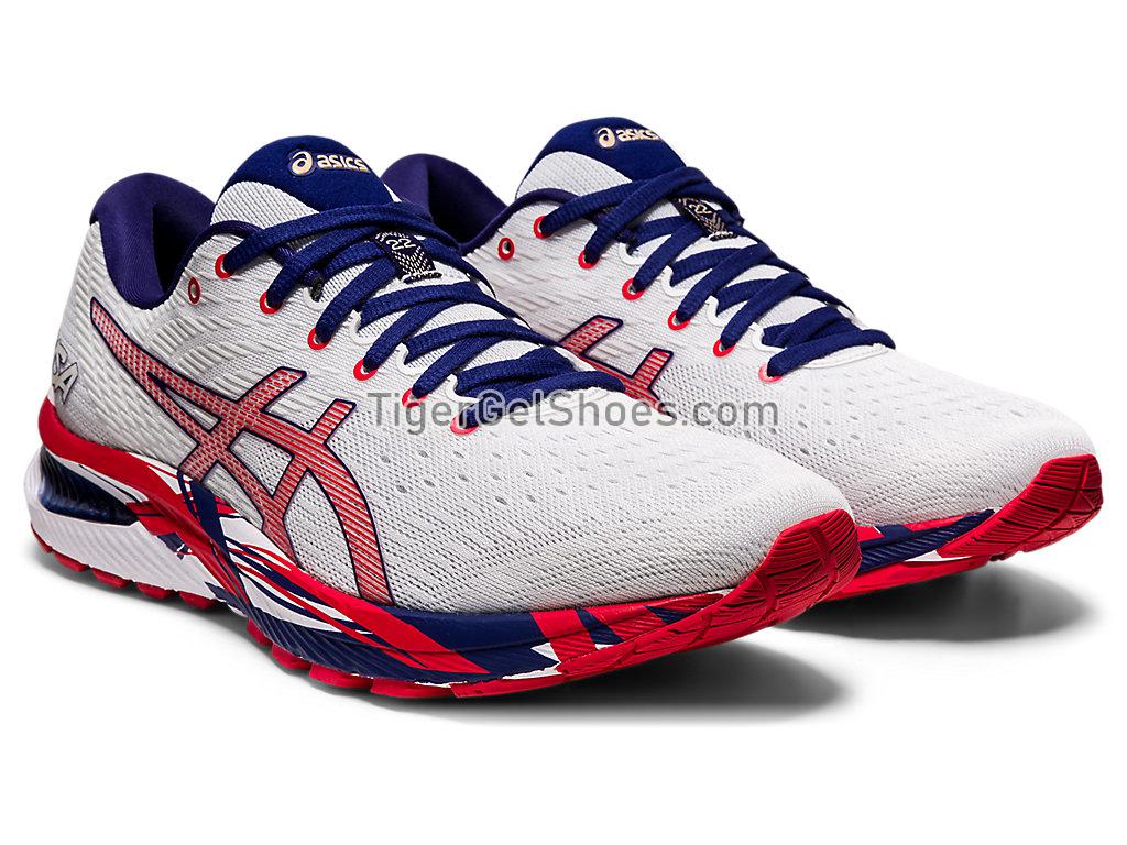 Asics GEL-CUMULUS 22 White/Classic Red 1011B107-100 Mens Running Shoes