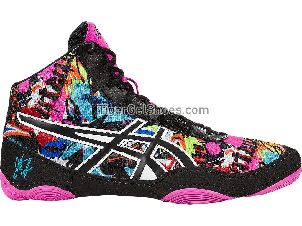 Asics JB Elite V2.0 GRFITI/BLK/PNK GLW J501Q-3490 Mens Wrestling Shoes
