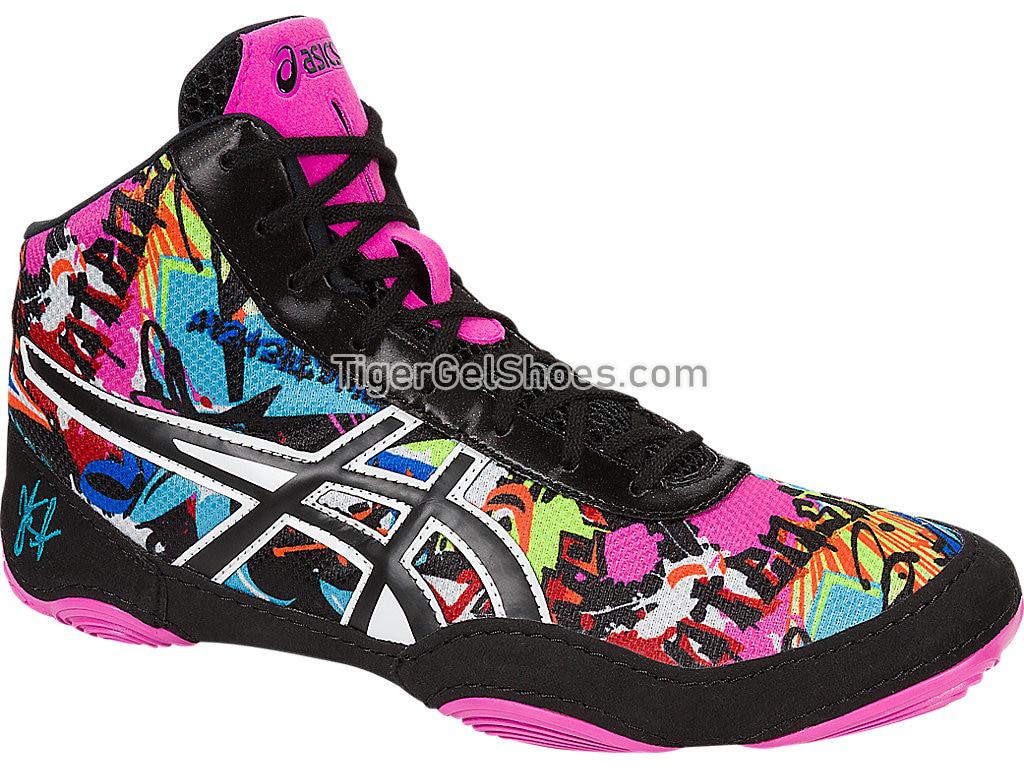 Asics JB Elite V2.0 GRFITI/BLK/PNK GLW J501Q-3490 Mens Wrestling Shoes