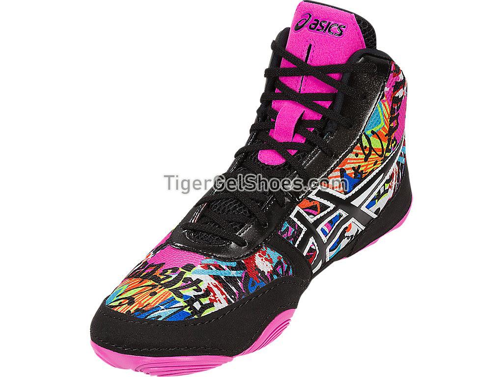 Asics JB Elite V2.0 GRFITI/BLK/PNK GLW J501Q-3490 Mens Wrestling Shoes