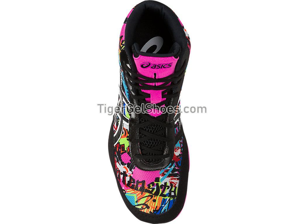 Asics JB Elite V2.0 GRFITI/BLK/PNK GLW J501Q-3490 Mens Wrestling Shoes