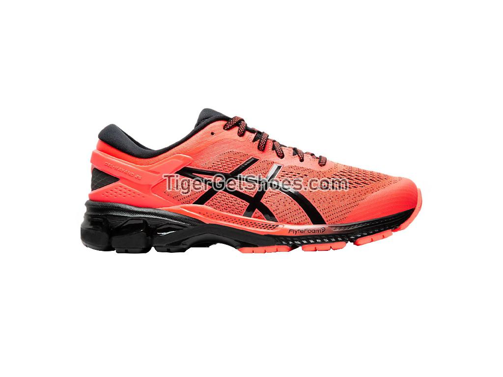 Asics GEL-KAYANO 26 Flash Coral/Orange/Black 1011A536-700 Mens Running Shoes