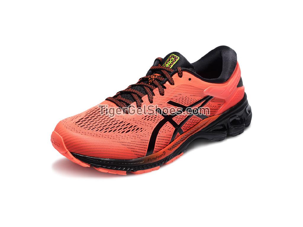 Asics GEL-KAYANO 26 Flash Coral/Orange/Black 1011A536-700 Mens Running Shoes