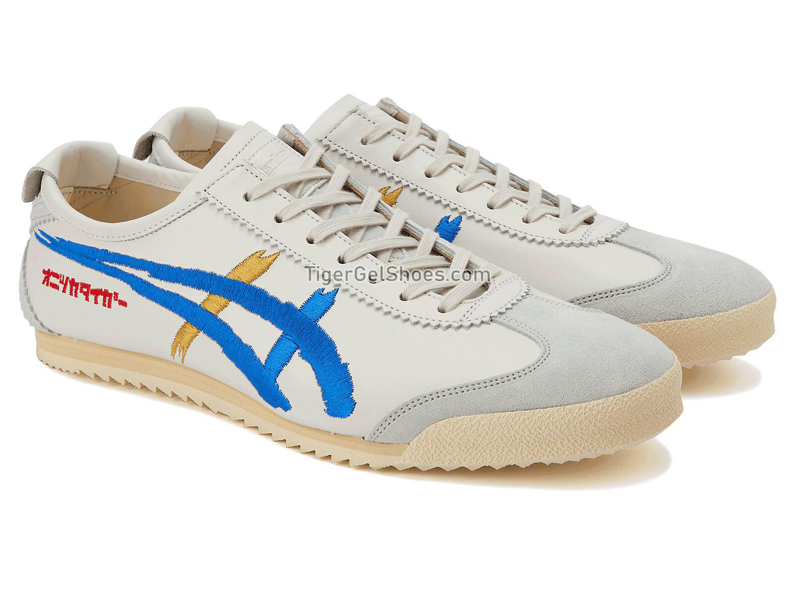 Onitsuka Tiger Mexico 66 Deluxe White/Directoire Blue/Gold 1181A119-101 Mens Womens Shoes