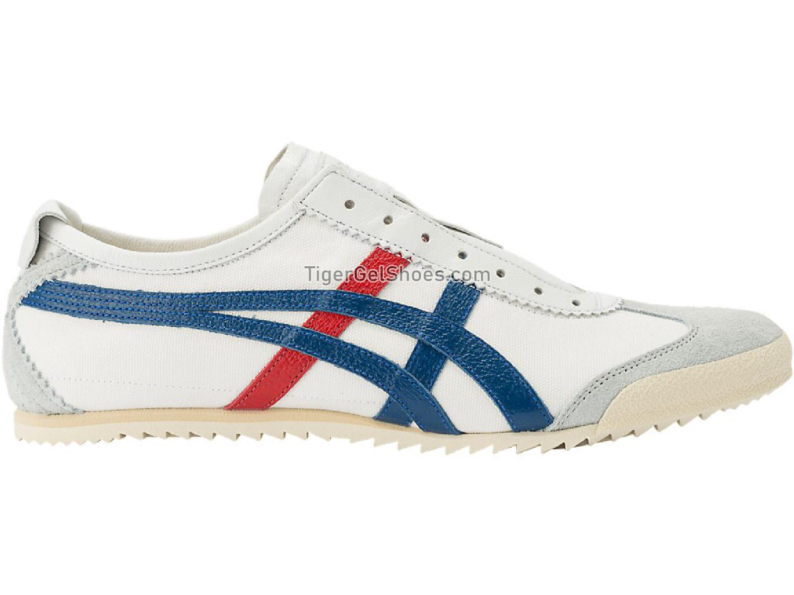 Onitsuka Tiger Mexico SLIP-ON Deluxe White/Blue/Red 1181A145-100 Mens Womens Shoes
