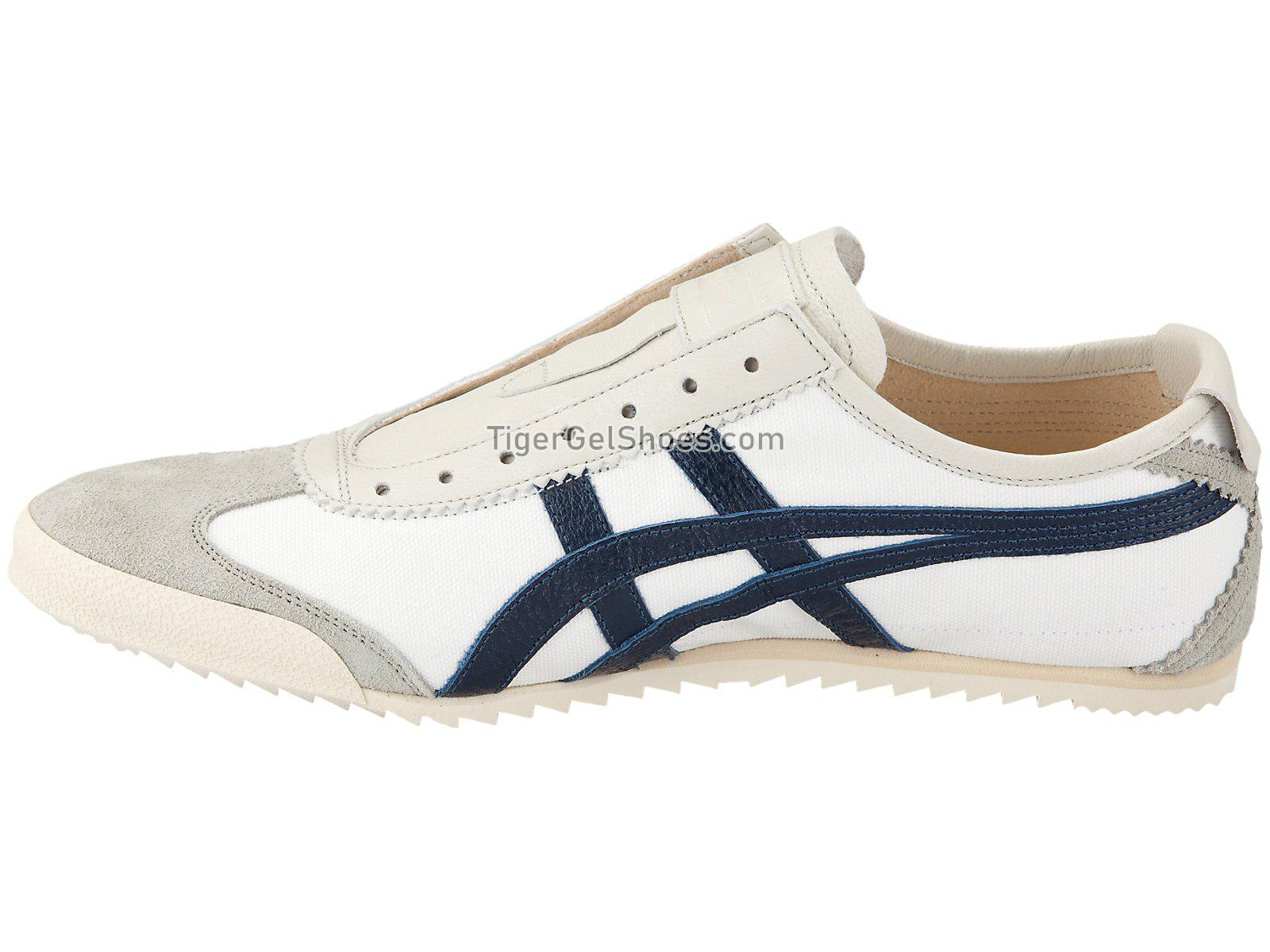 Onitsuka Tiger Mexico SLIP-ON Deluxe White/Indigo Blue/Grey 1182A134-101 Mens Womens Shoes