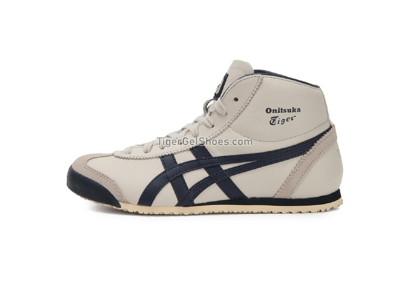 Onitsuka Tiger Mexico 66 Mid-Runner Creamy-White/Navy Blue THL328-1659 Mens Womens Shoes