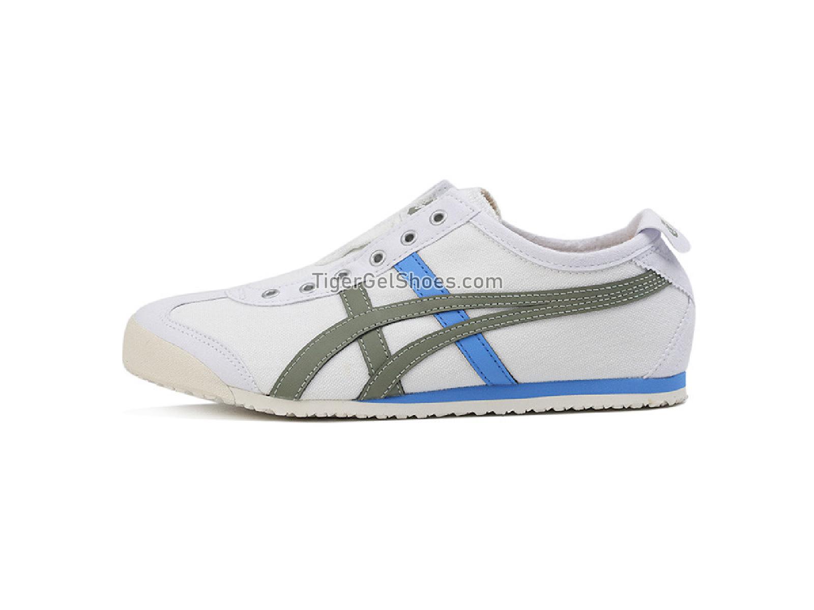 Onitsuka Tiger Mexico 66 SLIP-ON WHITE/LICHEN GREEN 1183A360-107 Mens Womens Shoes