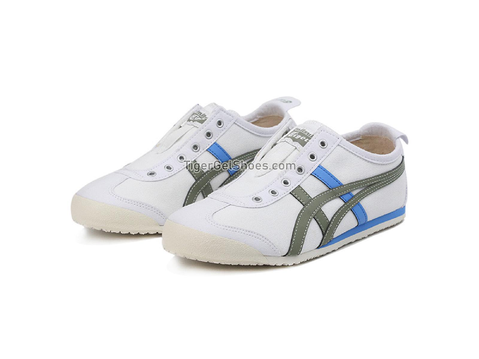 Onitsuka Tiger Mexico 66 SLIP-ON WHITE/LICHEN GREEN 1183A360-107 Mens Womens Shoes