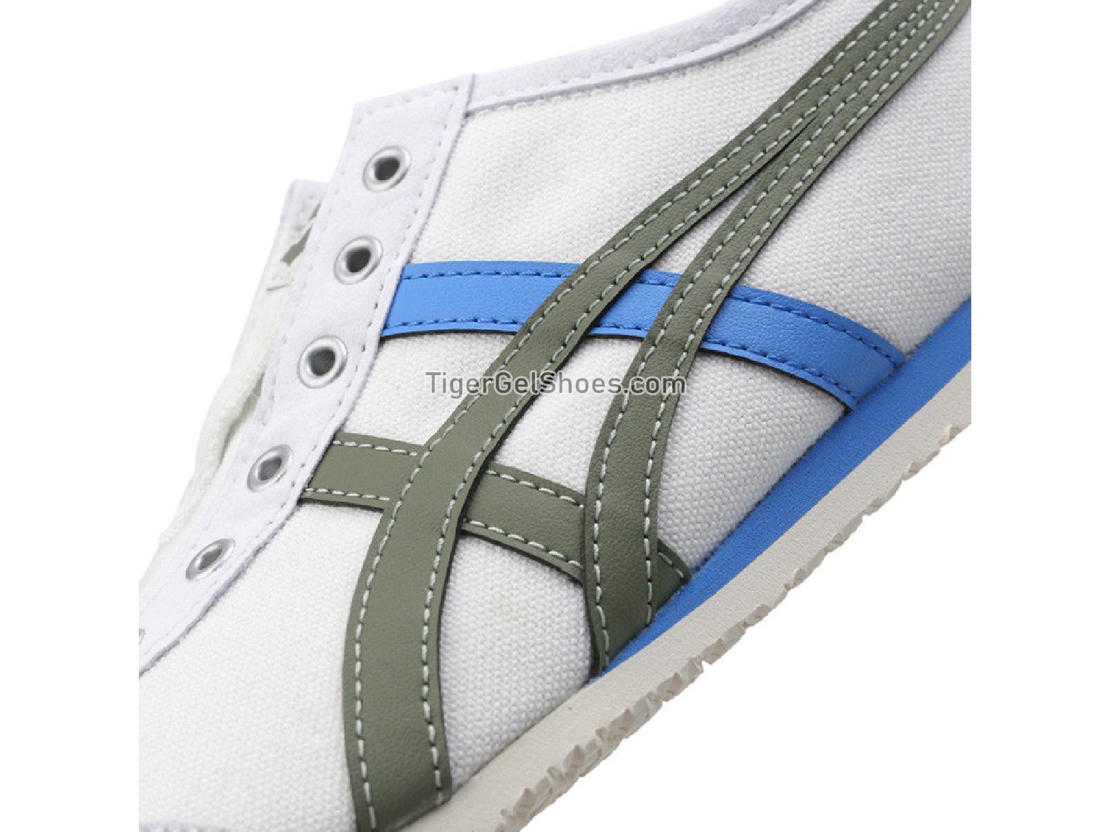 Onitsuka Tiger Mexico 66 SLIP-ON WHITE/LICHEN GREEN 1183A360-107 Mens Womens Shoes