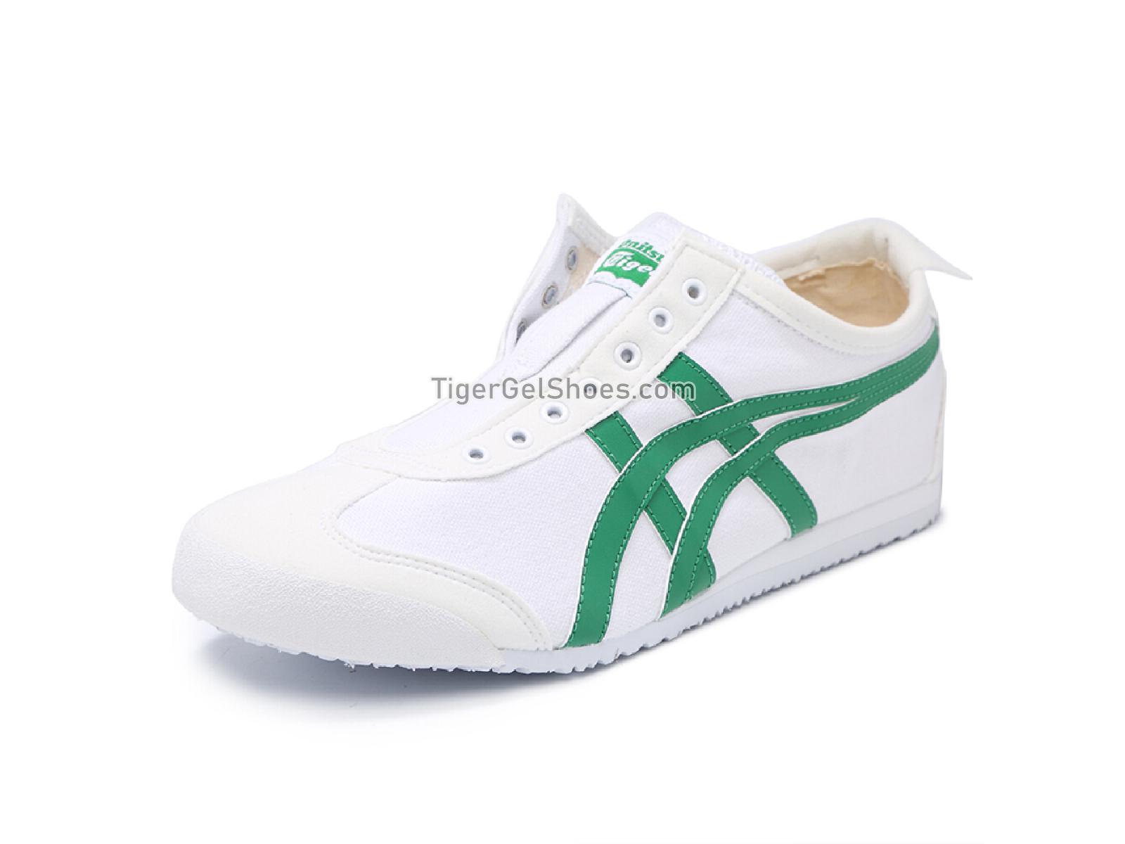 Onitsuka Tiger Mexico 66 SLIP-ON WHITE/GREEN GREEN D342Q-0184 Mens Womens Shoes