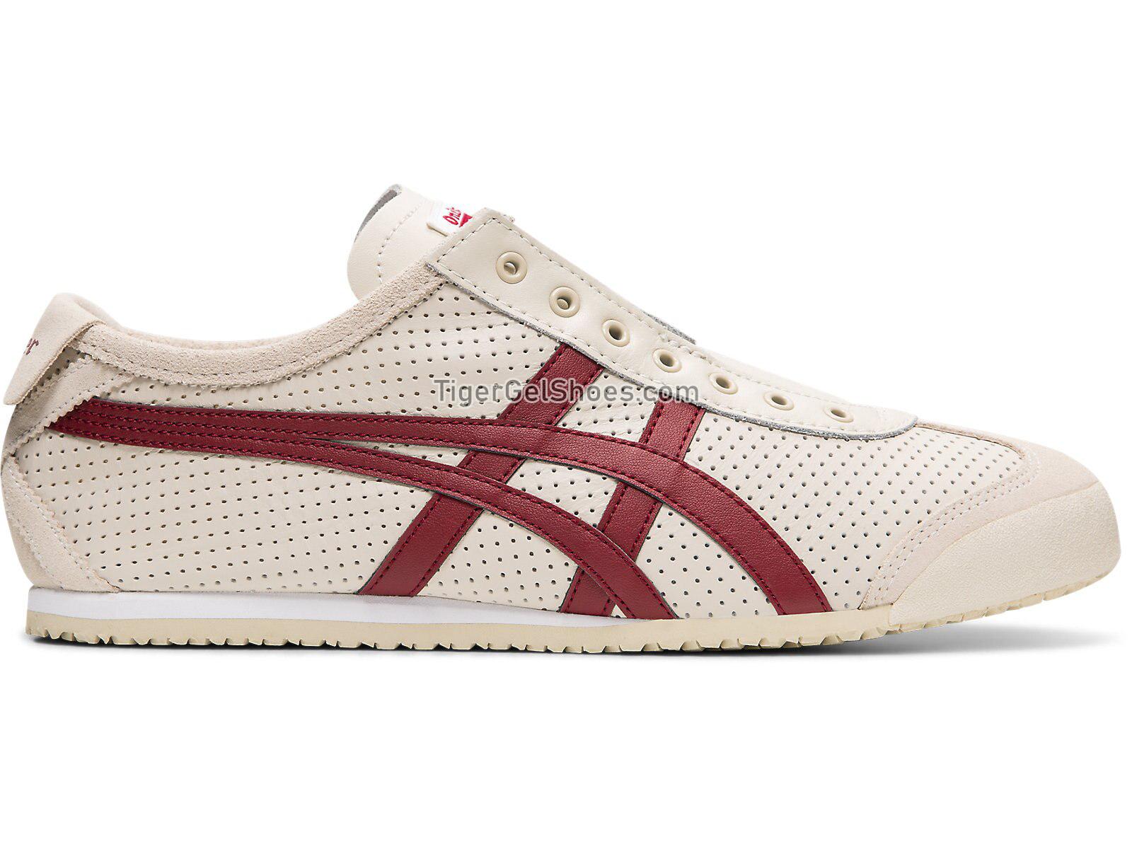 Onitsuka Tiger Mexico 66 SLIP-ON OATMEAL/BEET RED 1183A621-250 Mens Womens Shoes