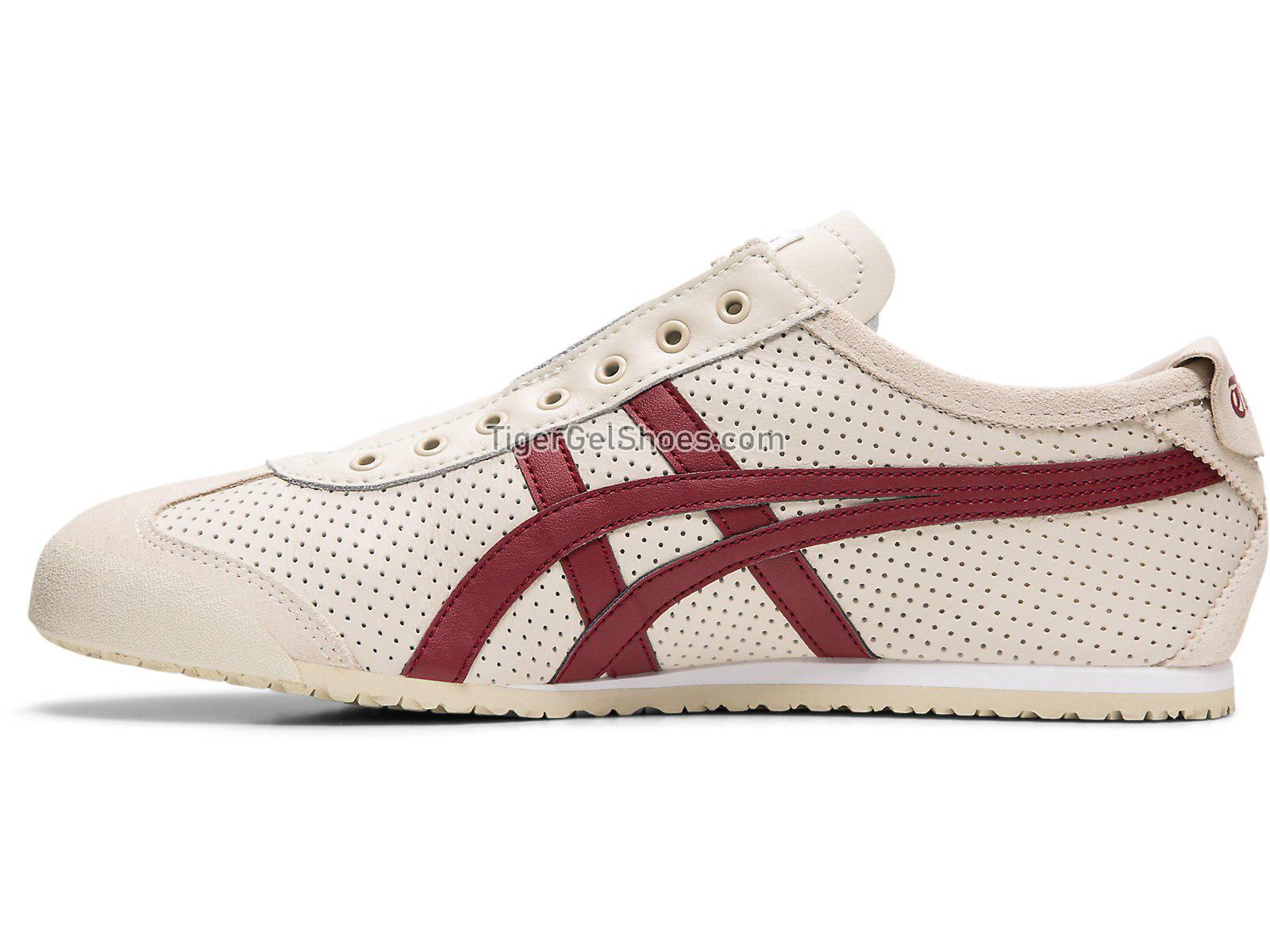 Onitsuka Tiger Mexico 66 SLIP-ON OATMEAL/BEET RED 1183A621-250 Mens Womens Shoes