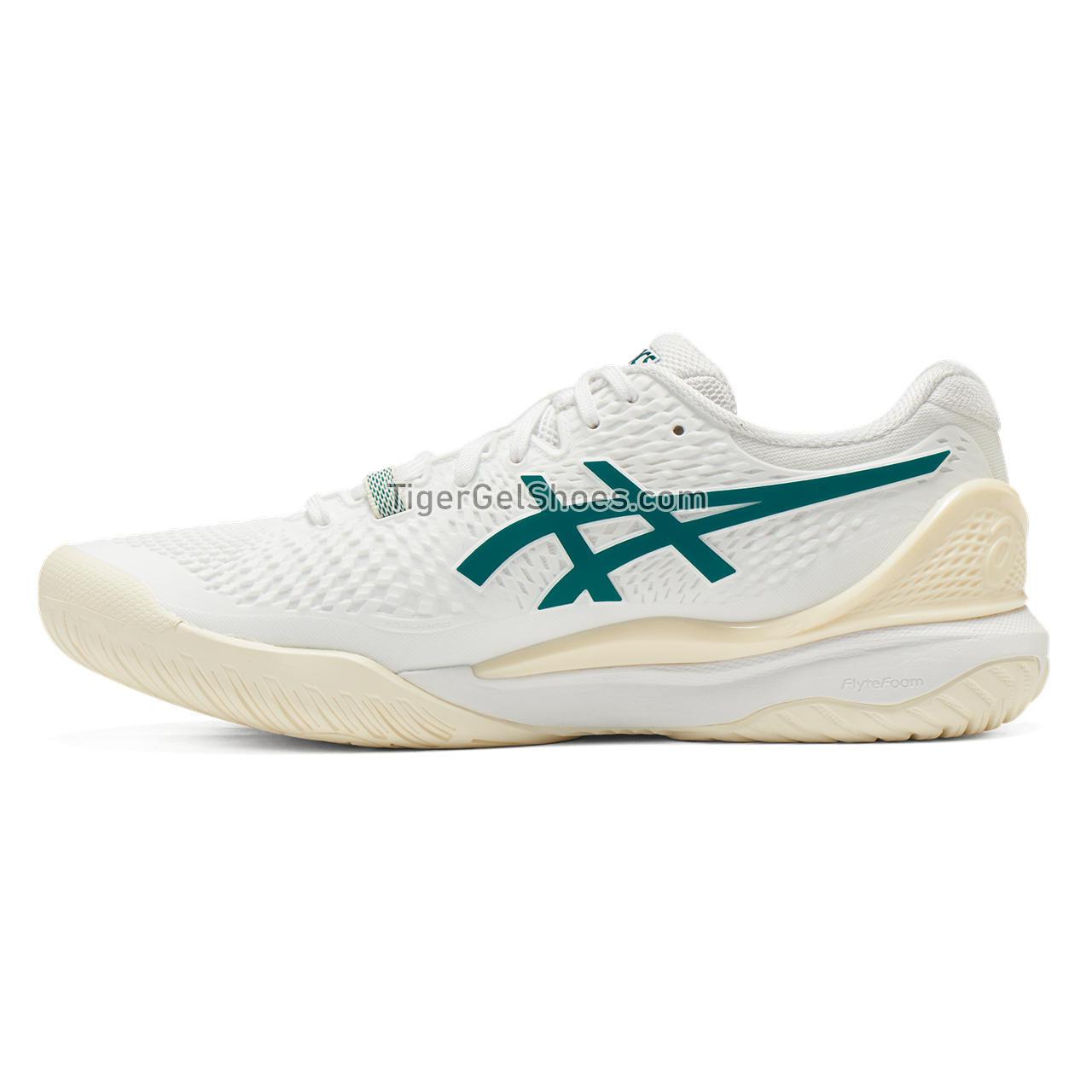 Asics Gel-resolution 9 White/Pitch Green 1041A435-101 Mens Shoes