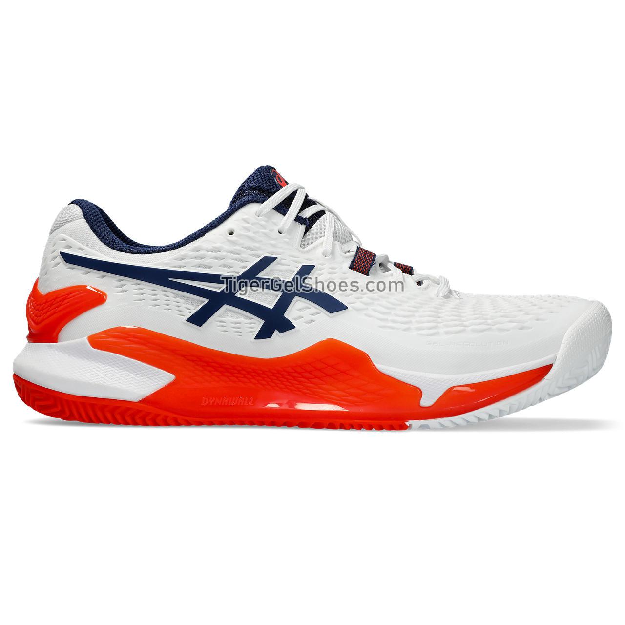 Asics Gel-resolution 9 Clay White/Blue Expanse 1041A375-102 Mens Shoes