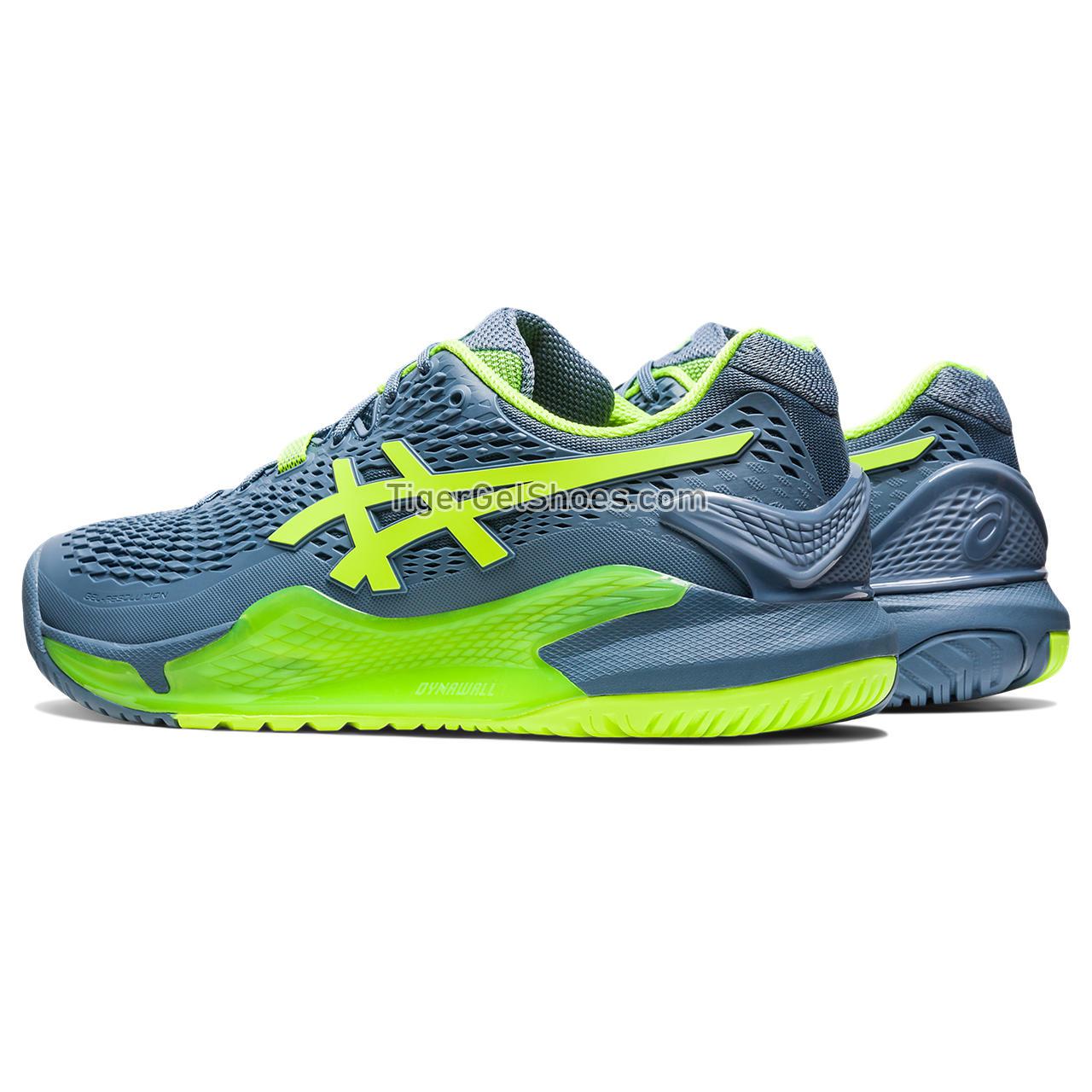 Asics Gel-resolution 9 Steel Blue/Hazard Green 1041A330-400 Mens Shoes