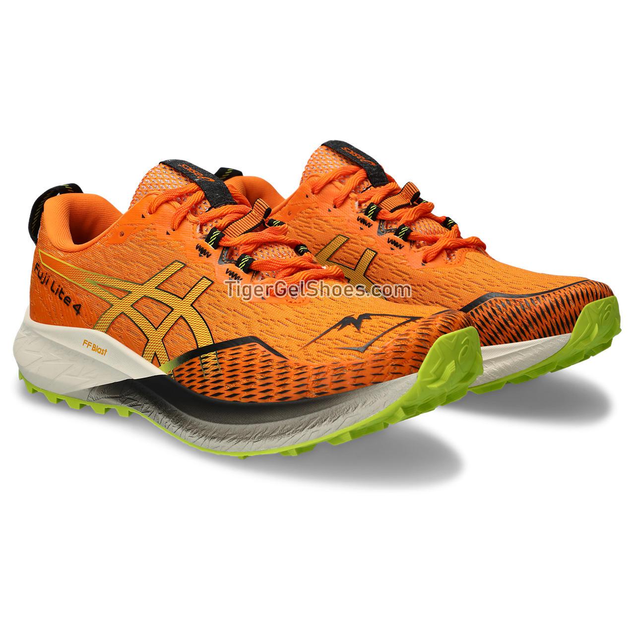 Asics Fuji Lite 4 Bright Orange/Neon Lime 1011B698-800 Mens Shoes