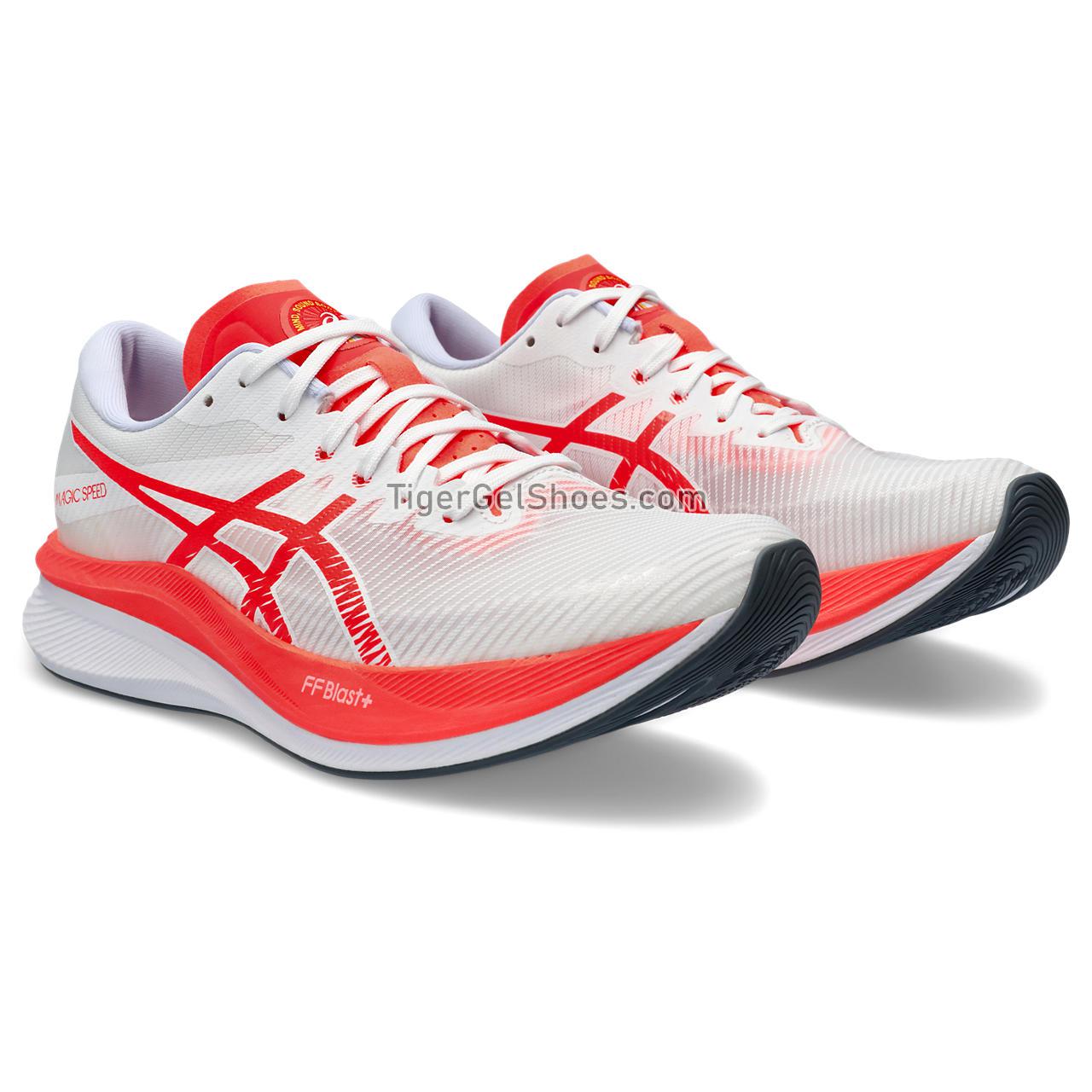 Asics Magic Speed 3 White/Sunrise Red 1011B848-100 Mens Shoes
