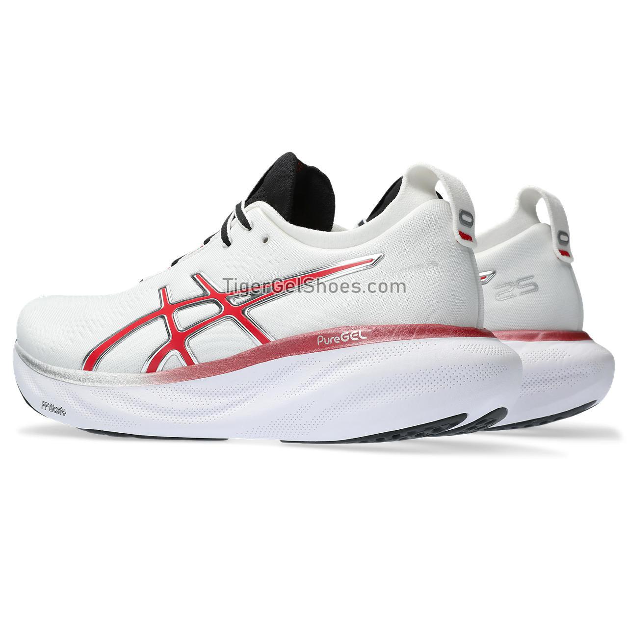 Asics Gel-nimbus 25 Anniversary White/Classic Red 1011B750-100 Mens Shoes