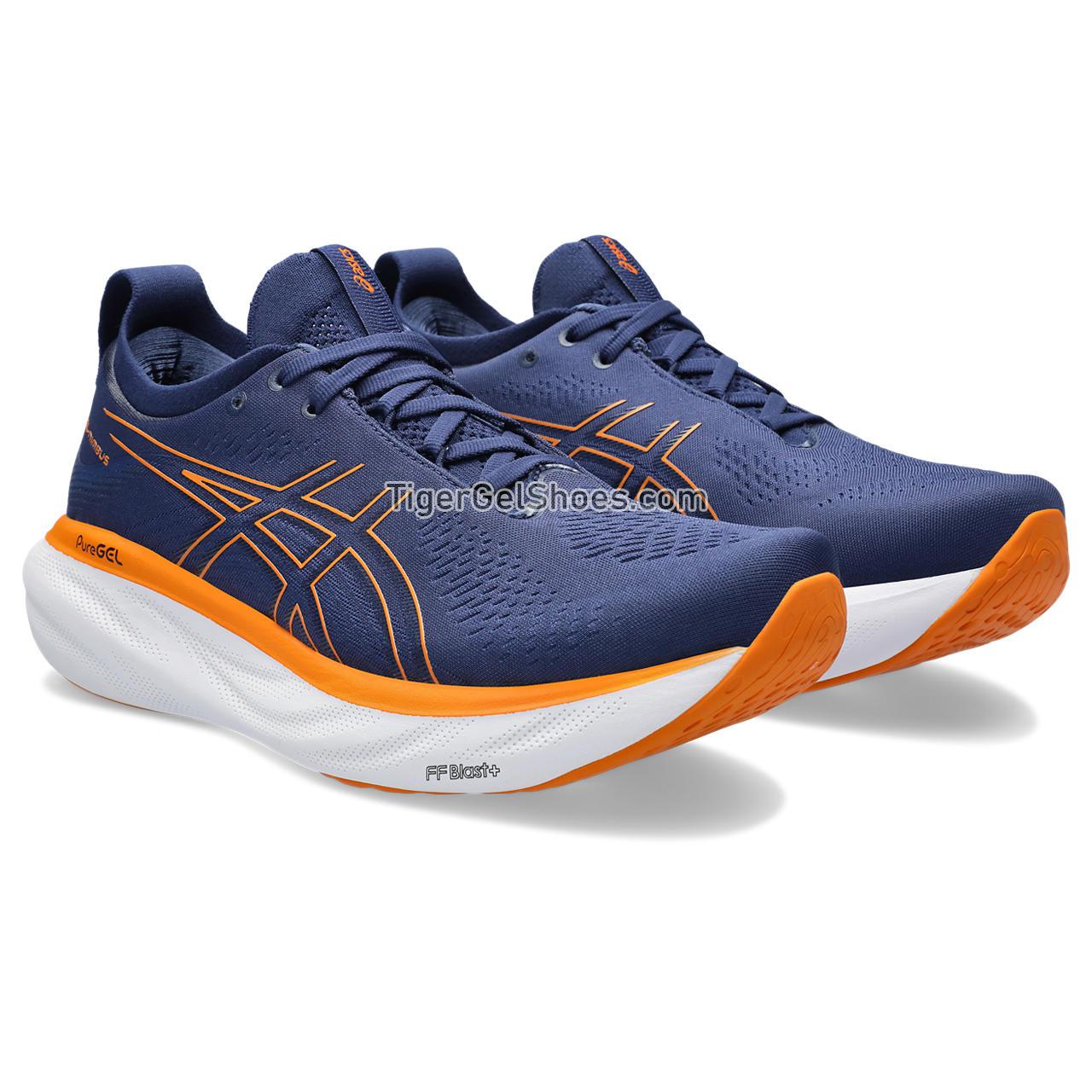 Asics Gel-nimbus 25 Deep Ocean/Bright Orange 1011B547-403 Mens Shoes