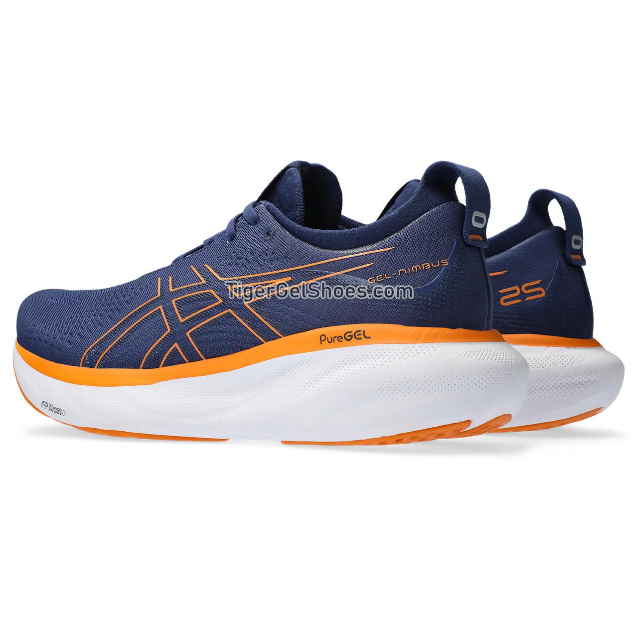 Asics Gel-nimbus 25 Deep Ocean/Bright Orange 1011B547-403 Mens Shoes