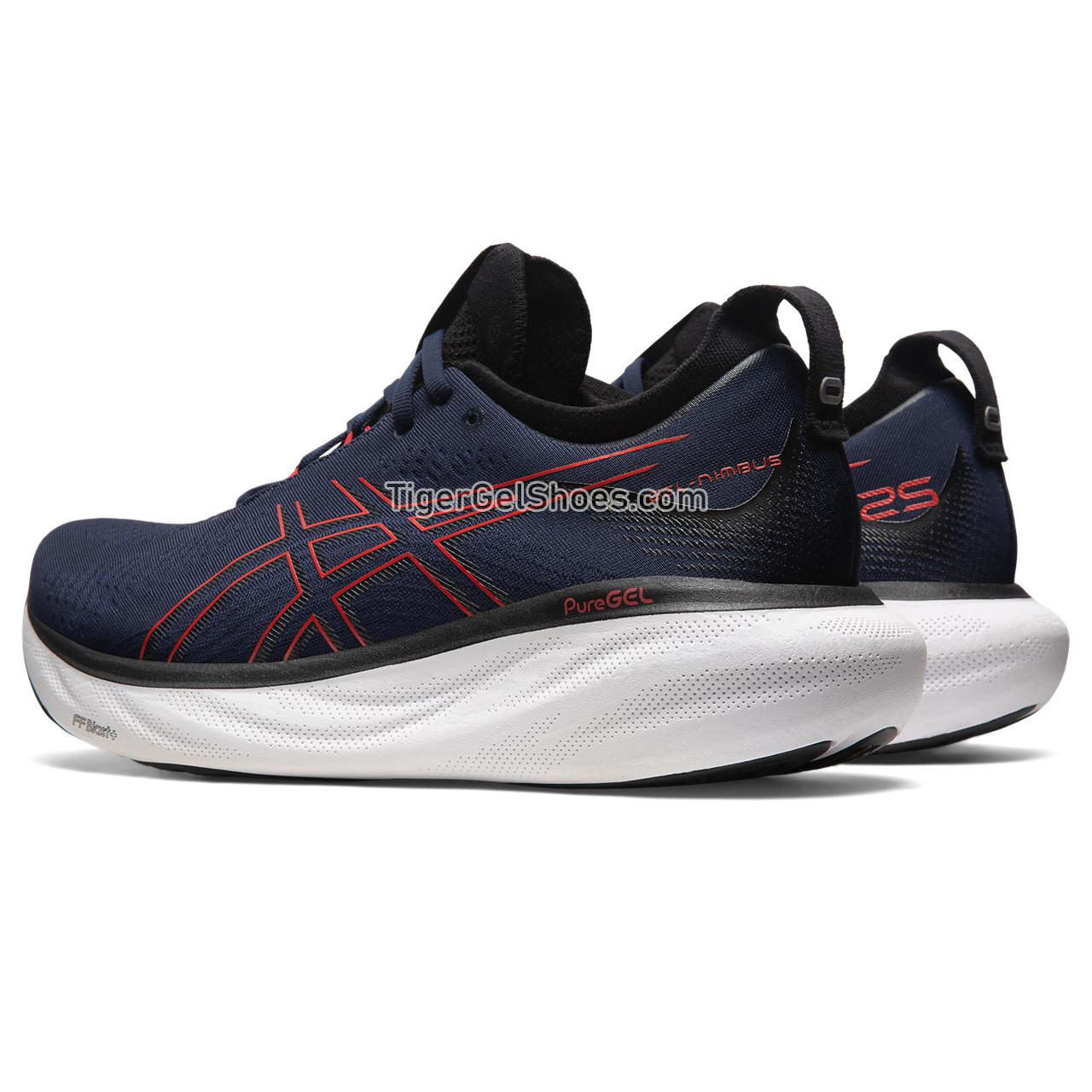Asics Gel-nimbus 25 (2e) Midnight/Electric Red 1011B625-401 Mens Shoes