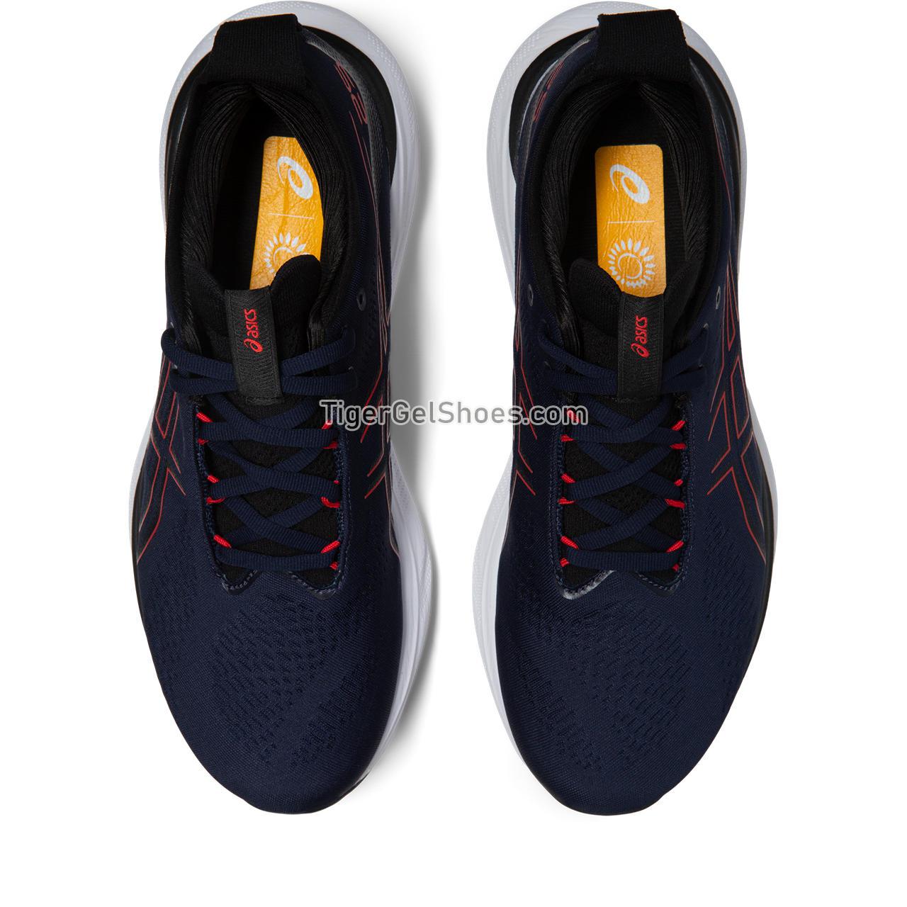 Asics Gel-nimbus 25 (2e) Midnight/Electric Red 1011B625-401 Mens Shoes