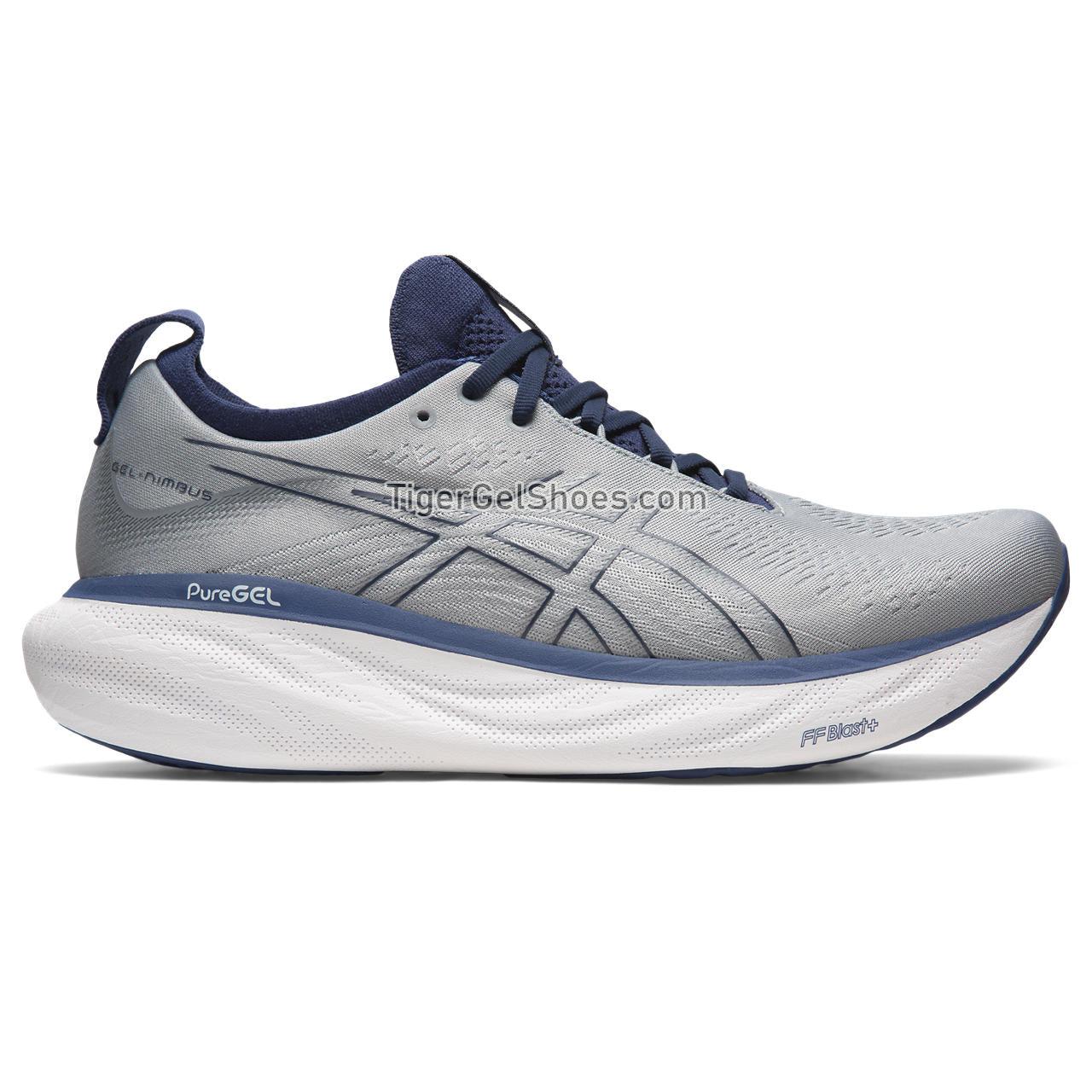 Asics Gel-nimbus 25 (2e) Sheet Rock/Indigo Blue 1011B625-021 Mens Shoes