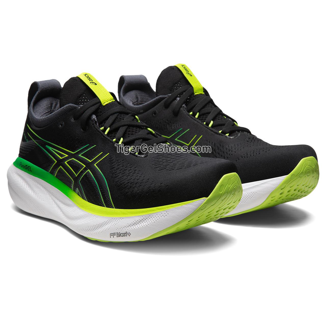 Asics Gel-nimbus 25 Black/Lime Zest 1011B547-003 Mens Shoes