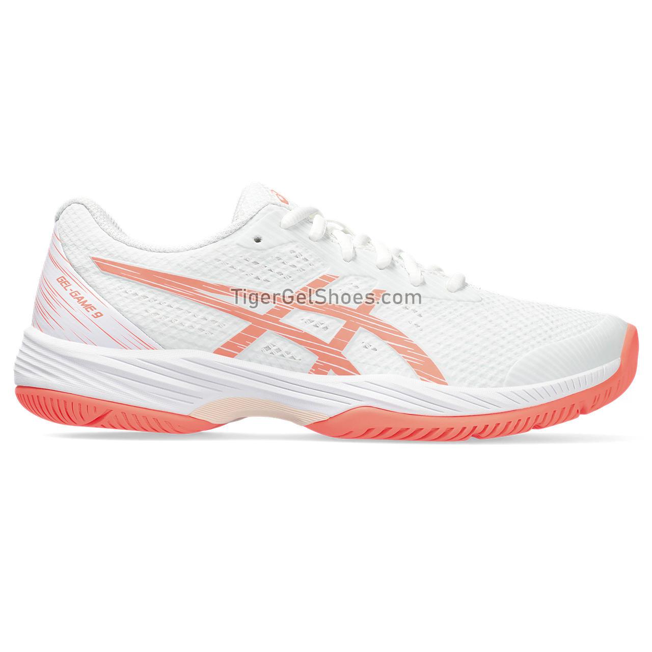 Asics Gel-game 9 White/Sun Coral 1042A211-104 Womens Shoes