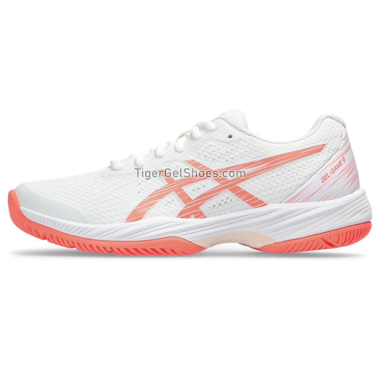 Asics Gel-game 9 White/Sun Coral 1042A211-104 Womens Shoes