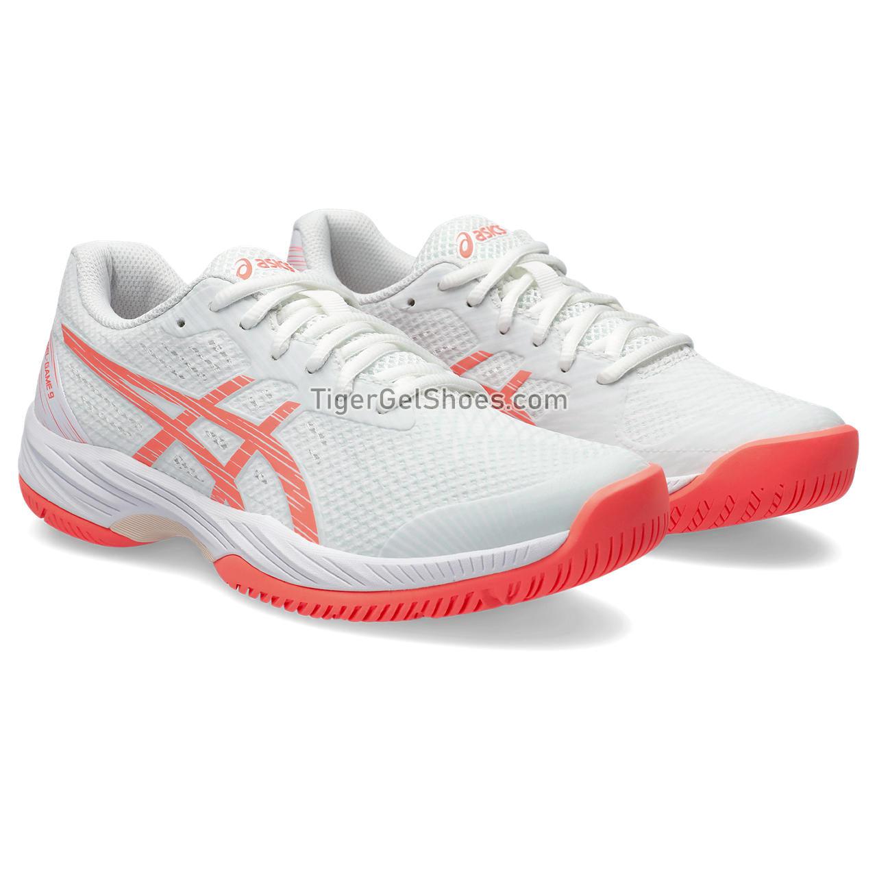 Asics Gel-game 9 White/Sun Coral 1042A211-104 Womens Shoes