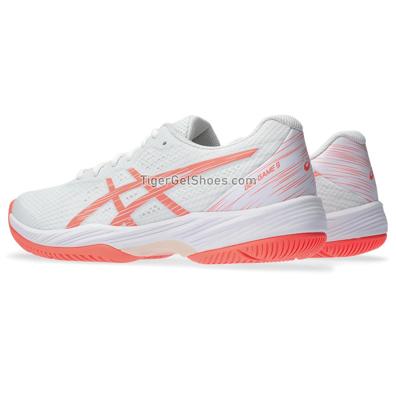 Asics Gel-game 9 White/Sun Coral 1042A211-104 Womens Shoes