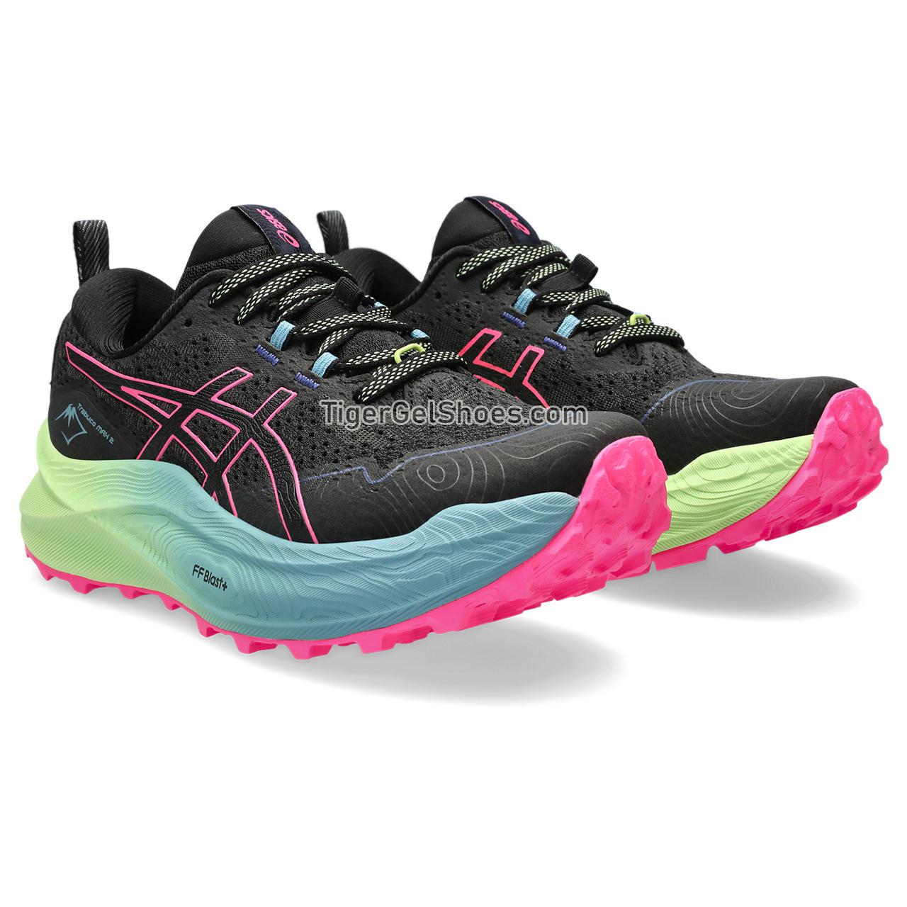 Asics Trabuco Max 2 Black/Hot Pink 1012B426-002 Womens Shoes