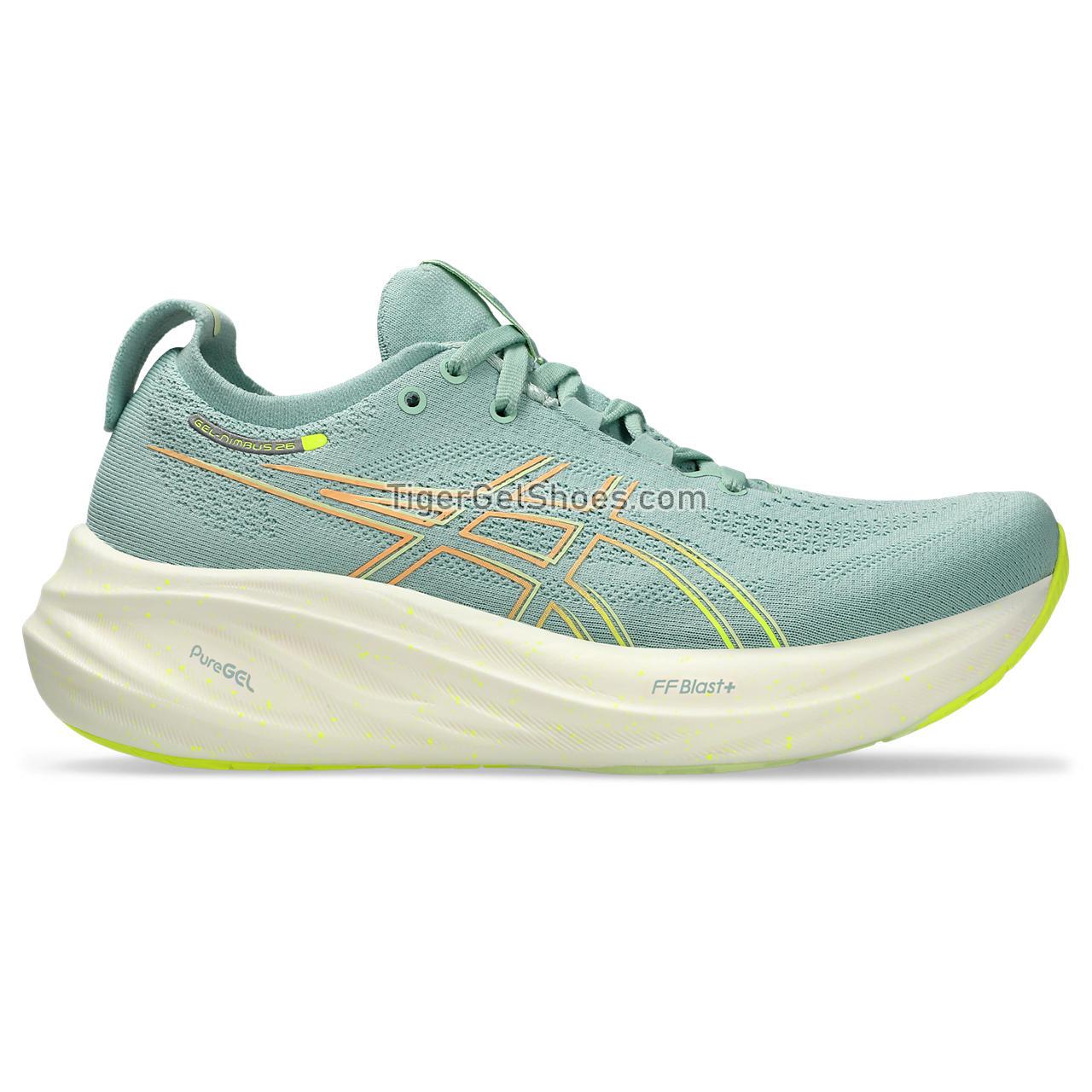 Asics Gel-nimbus 26 (d) Light Celadon/Safety Yellow 1012B602-301 Womens Shoes