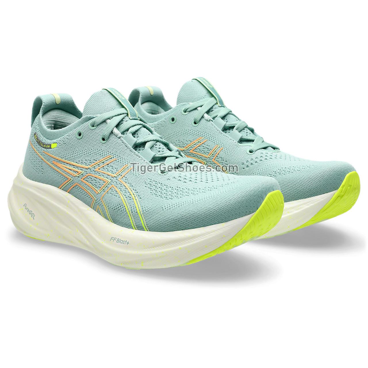 Asics Gel-nimbus 26 (d) Light Celadon/Safety Yellow 1012B602-301 Womens Shoes