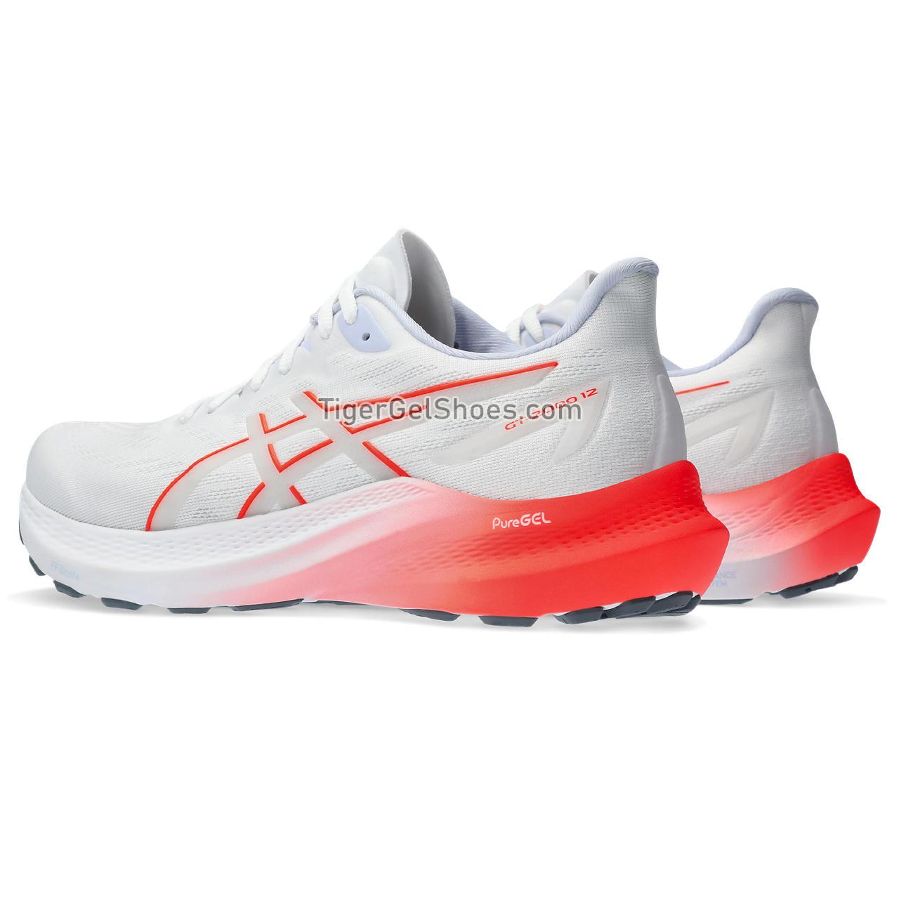 Asics Gt-2000 12 White/Sunrise Red 1012B506-101 Womens Shoes