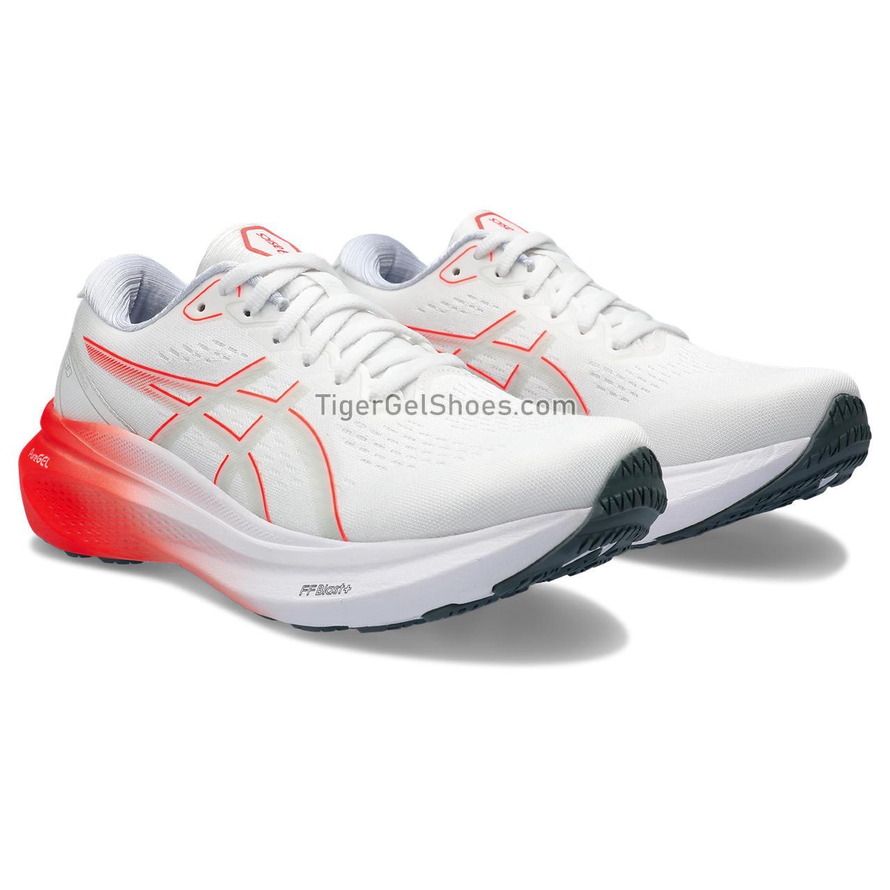 Asics Gel-kayano 30 White/Sunrise Red 1012B357-101 Womens Shoes