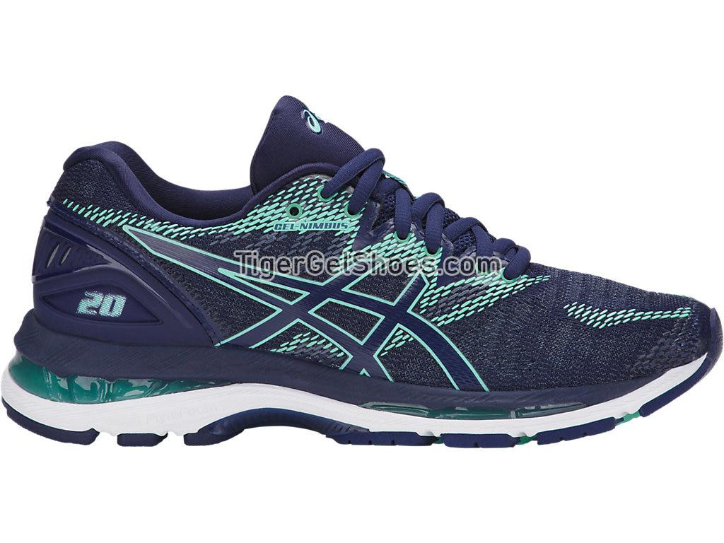 Asics GEL-Nimbus 20 Indigo Blue/Indigo Blue/Opal Green T850N-4949 Womens Running Shoes